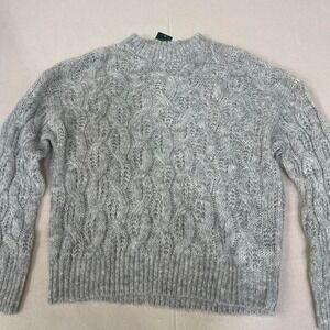 Gray cable knit sweater